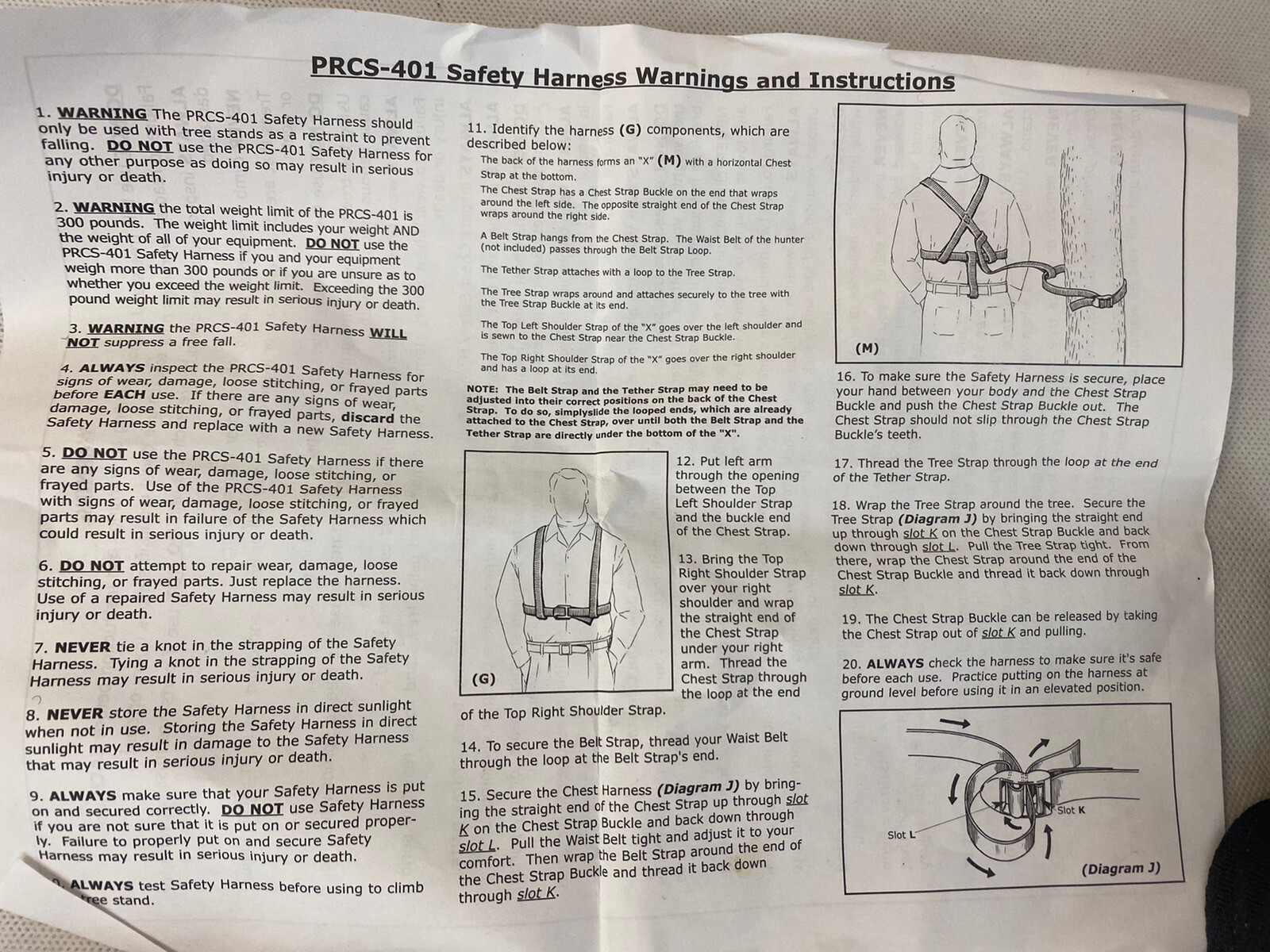 Harness For Tree Stand PRCS-401 Nylon Belt Only Fast Ship