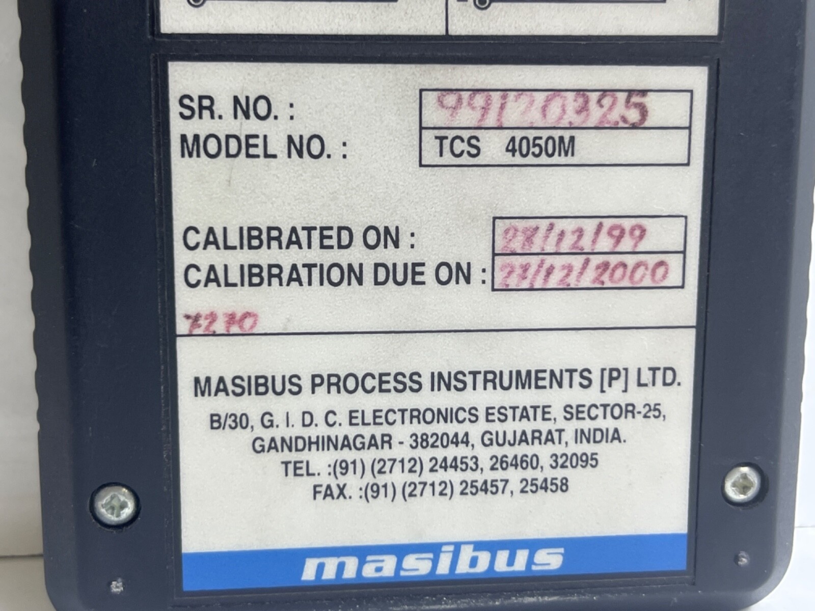 MASIBUS TCS 4050M PORTABLE LOOP CALIBRATOR
