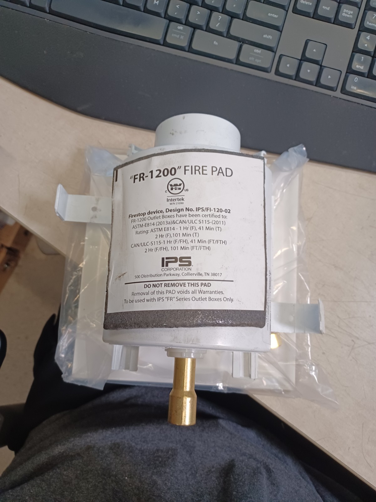 IPS Outlet Box Fire Pad Firestop Device MBFRS1201C Model IPS/FR-120-02 “FR-1200”