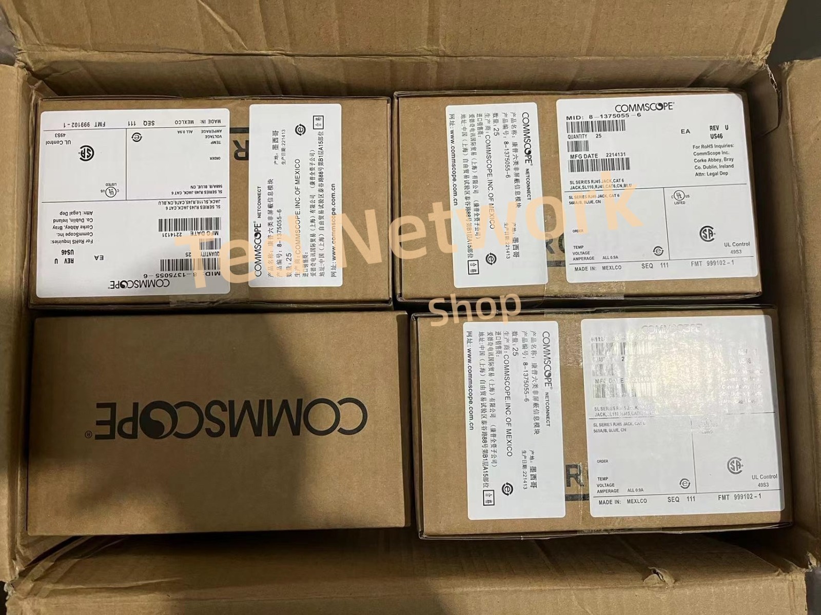lot 25 Commscope USL600-BLUE Uniprise SL-Series RJ45 Cat6 Jack, Blue Keystone
