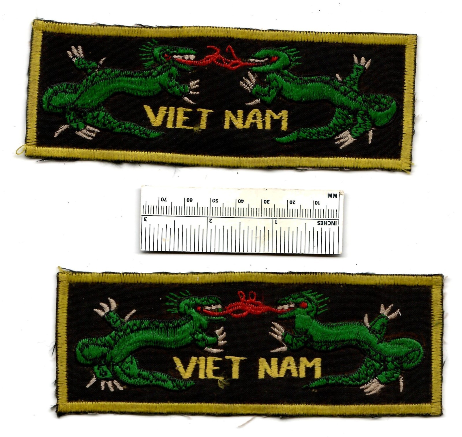 Vietnam War VIET NAM w/ DRAGONS Lot of 2 Patches US Navy Liberty Uniform Cuff