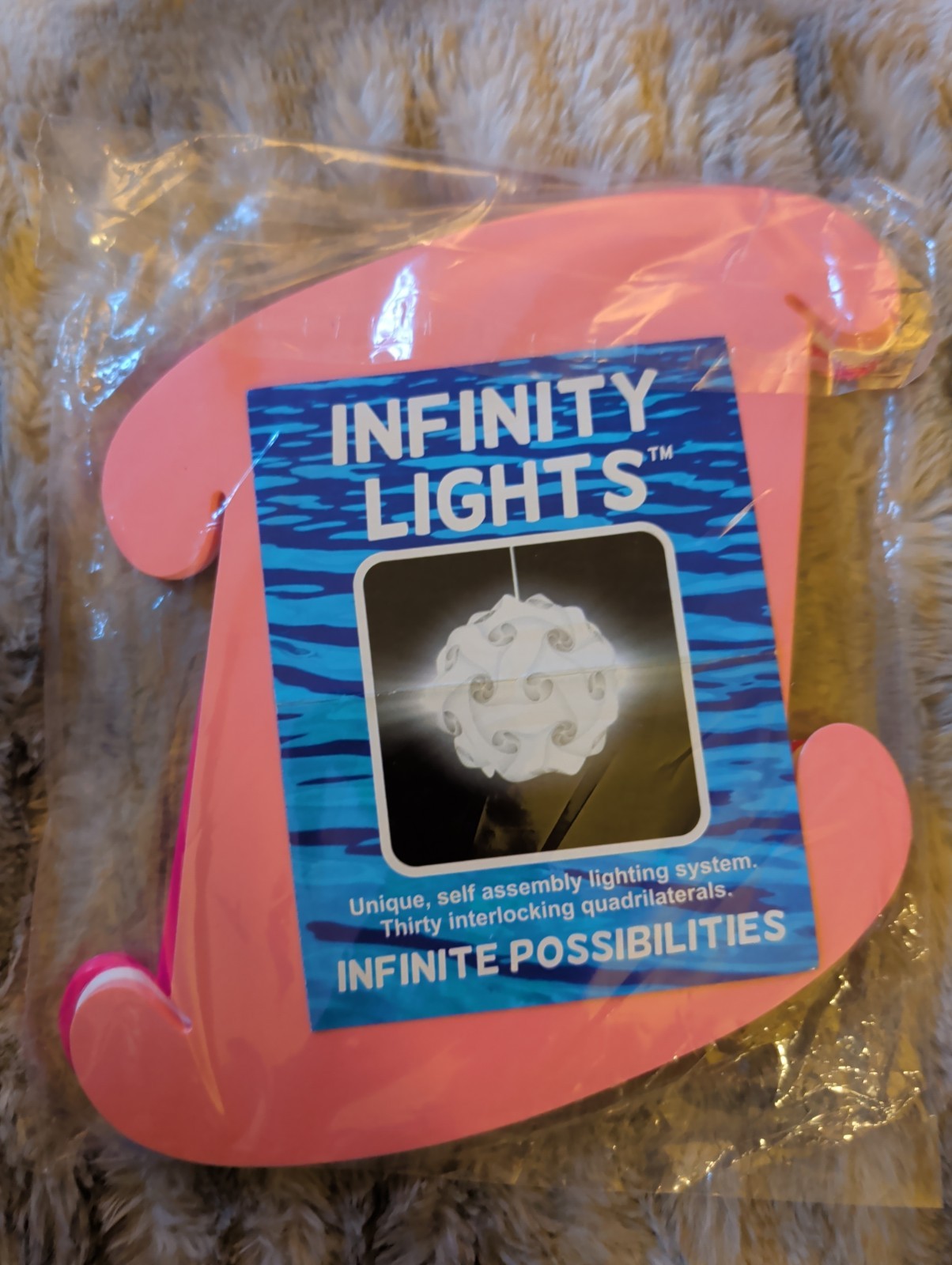 New Infinity IQ Puzzle Light Hanging Swag Lamp DIY plastic assembly - Pink