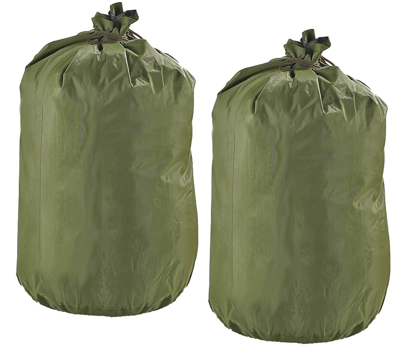 2 Genuine US Military Waterproof Clothing / Gear bags with string ties