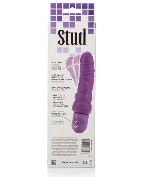 Calexotics Bendie Power Stud Curvy Purple Waterproof Vibrator, New