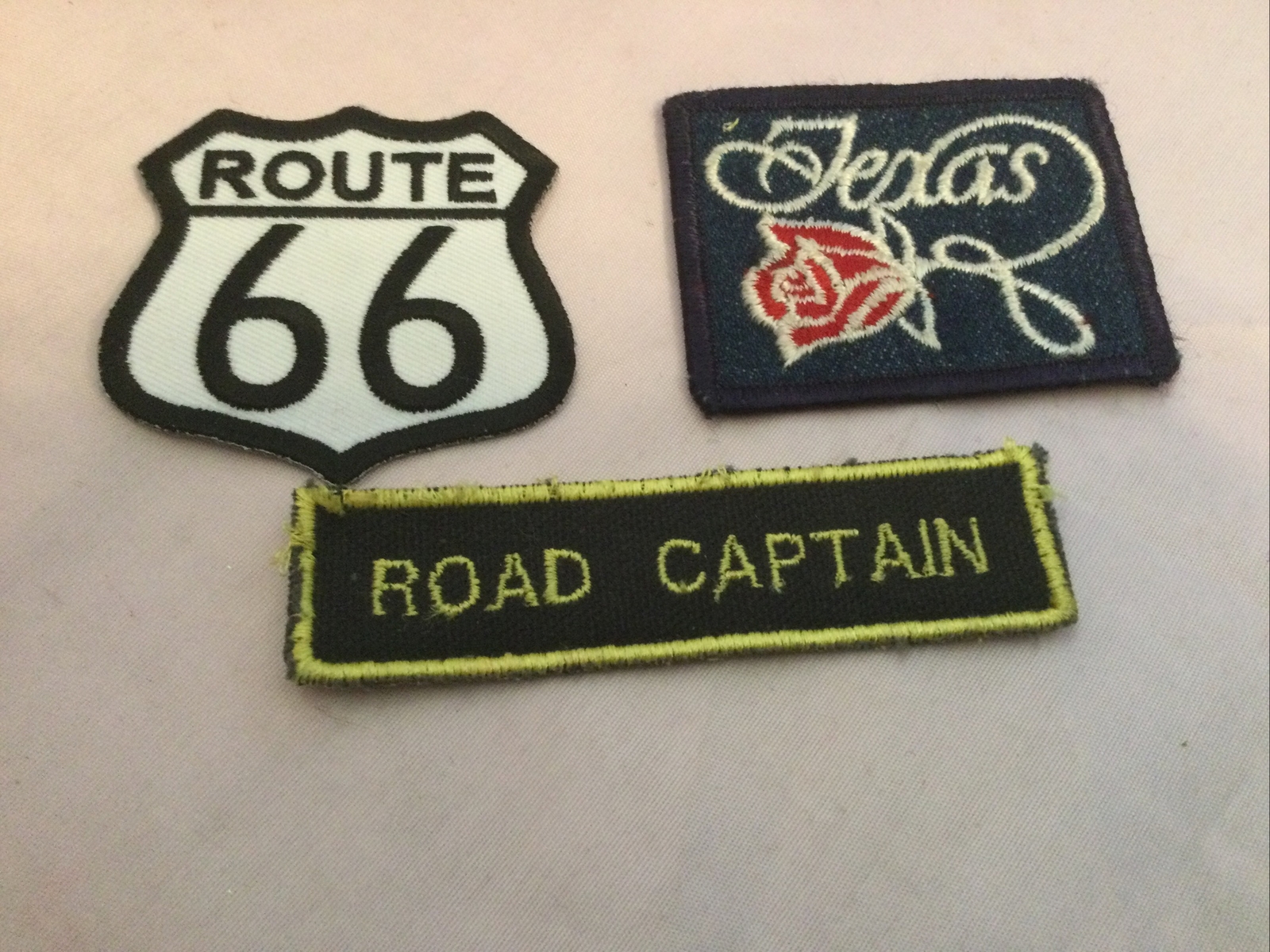 Embroidered Patches ~ Road Captain Texas Rose, Route 66
