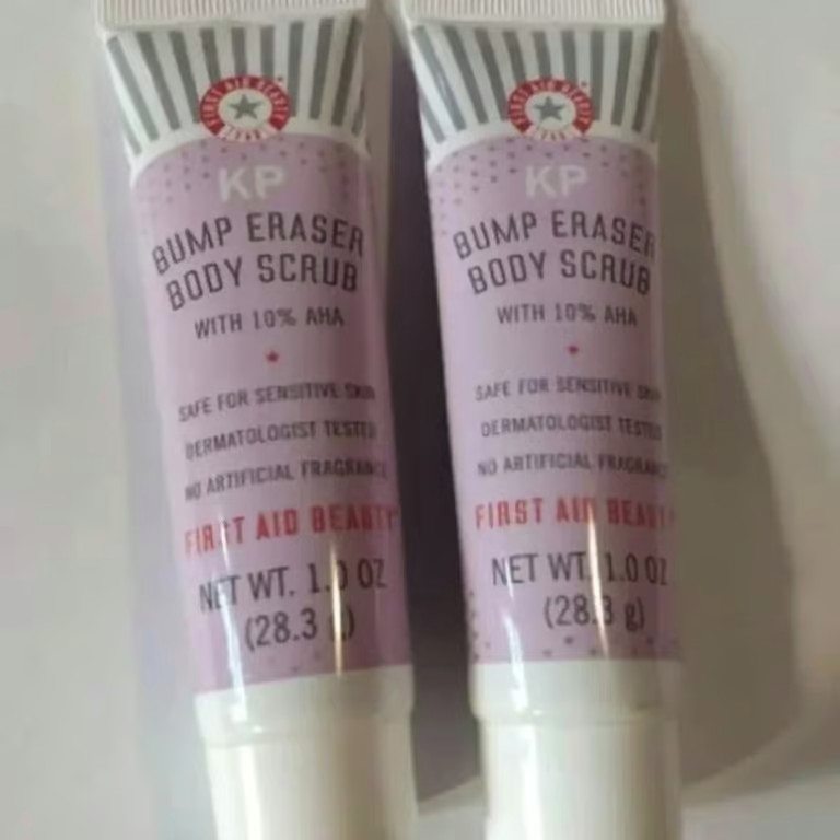 2 First Aid Beauty KP Bump Eraser Body Scrub with 10% AHA 1oz/28.3g Trave