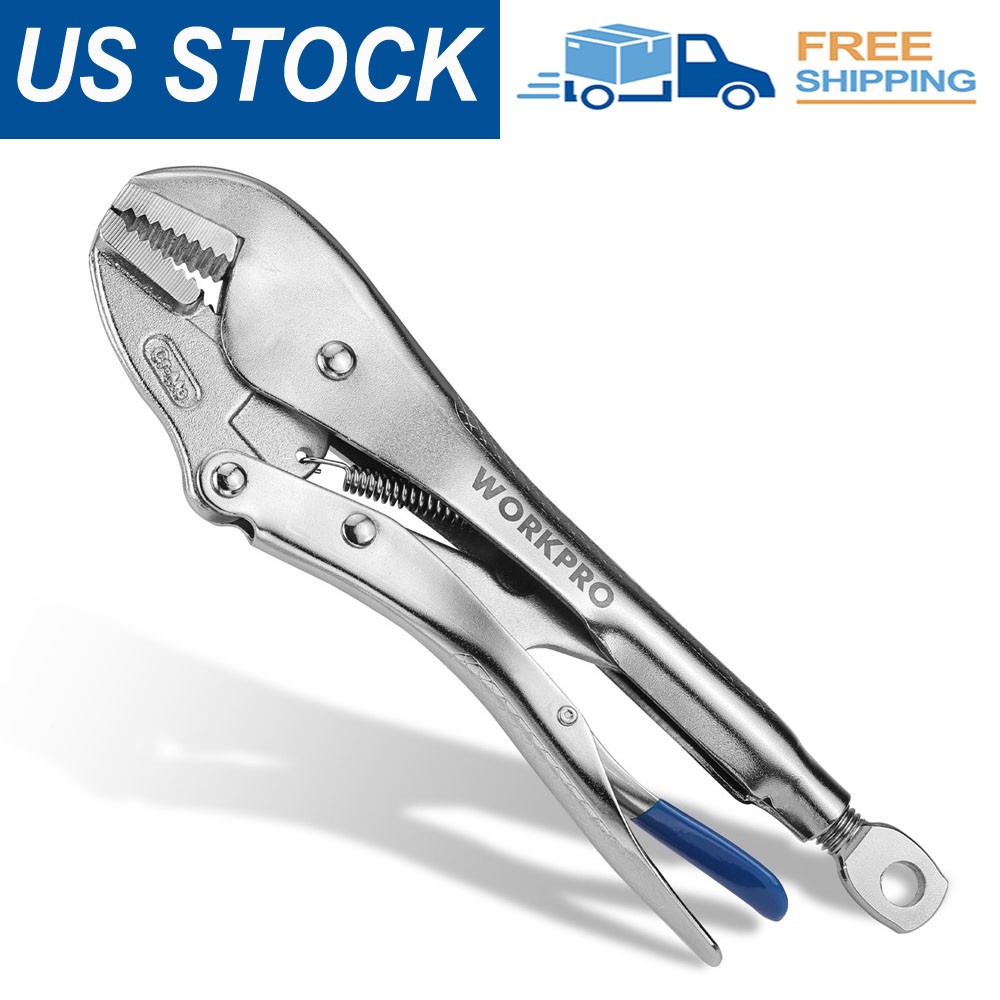 WORKPRO 10" Straight Jaw Locking Plier CR-MO Steel Multipurpose Perforated Screw