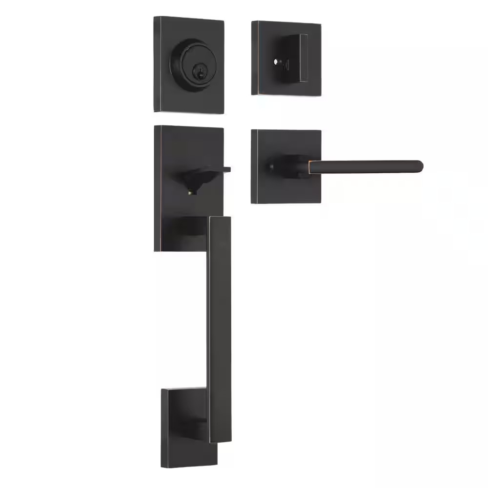 Cozyblock Arch Lever, Oil Rubbed Bronze Single Door Handleset W/Single Cylinder