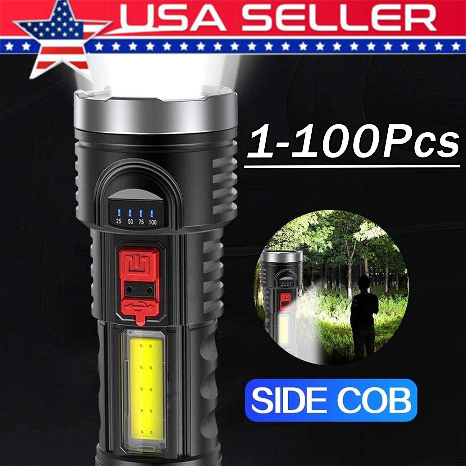Super Bright 999000000 LM LED Torch Tactical Flashlight Lantern Rechargeable US