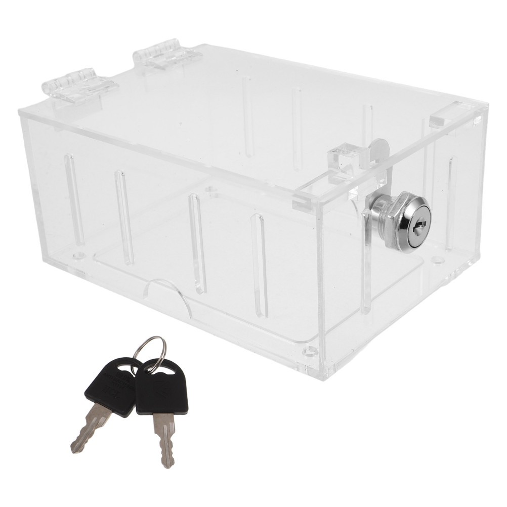 Transparent Thermostat Guard with Lock Durable Acrylic Lockable Cover for Wall