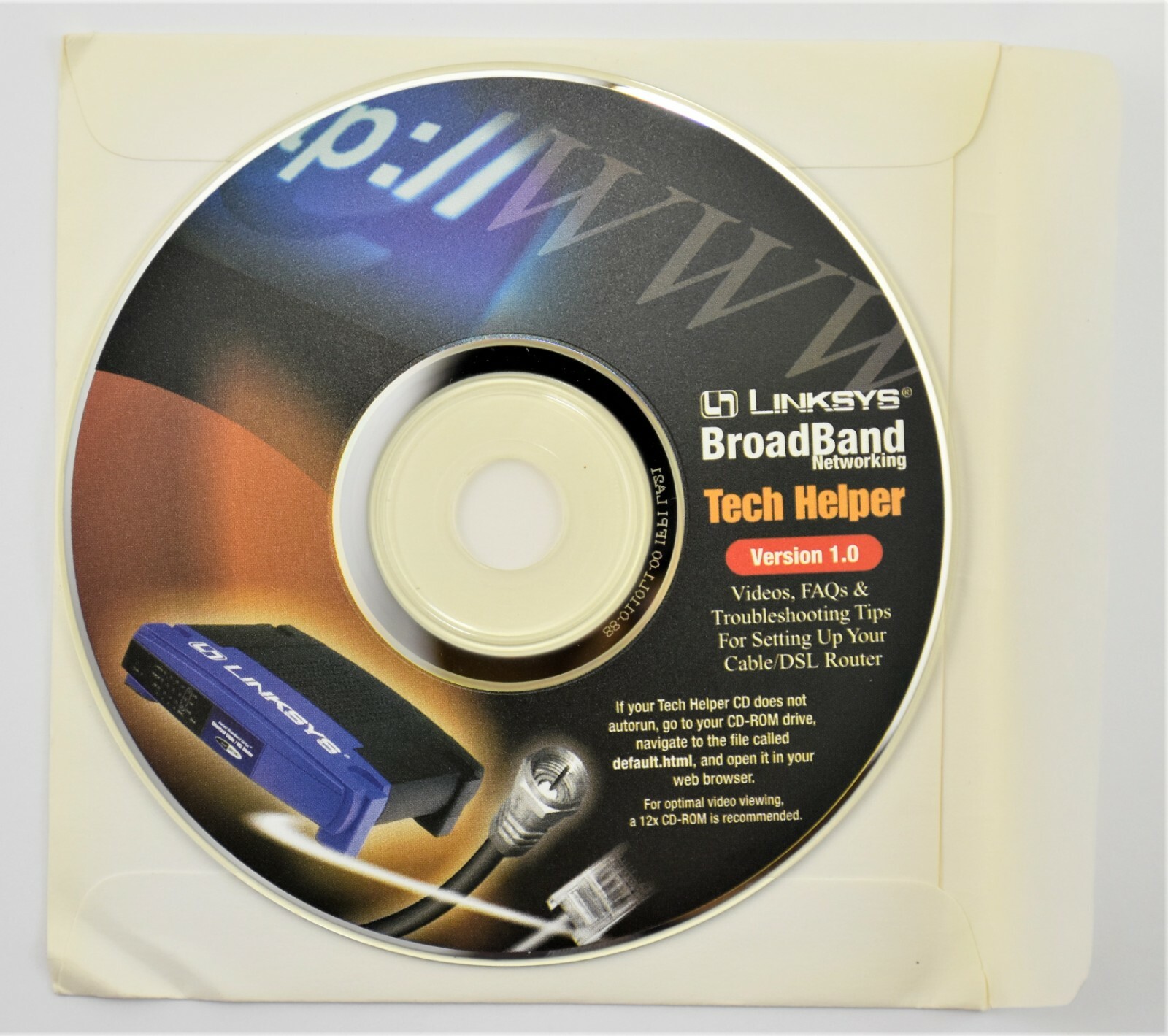 Linksys BroadBand Networking Tech Helper Version 1.0 CD Software Soft Ware