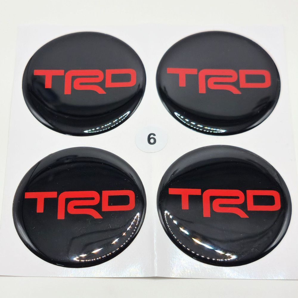 Stickers Resin Reflect Decor Emblem Wheels Center Caps Car for TRD Size 60 mm x4