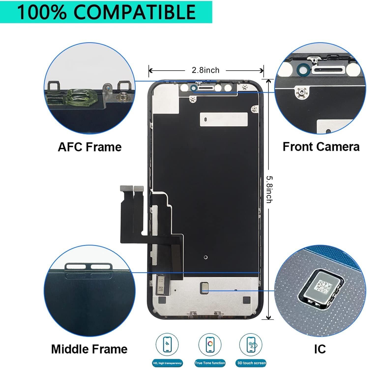 For iPhone 11 LCD Display Touch Screen Replacement Digitizer Assembly AAA+ Tools