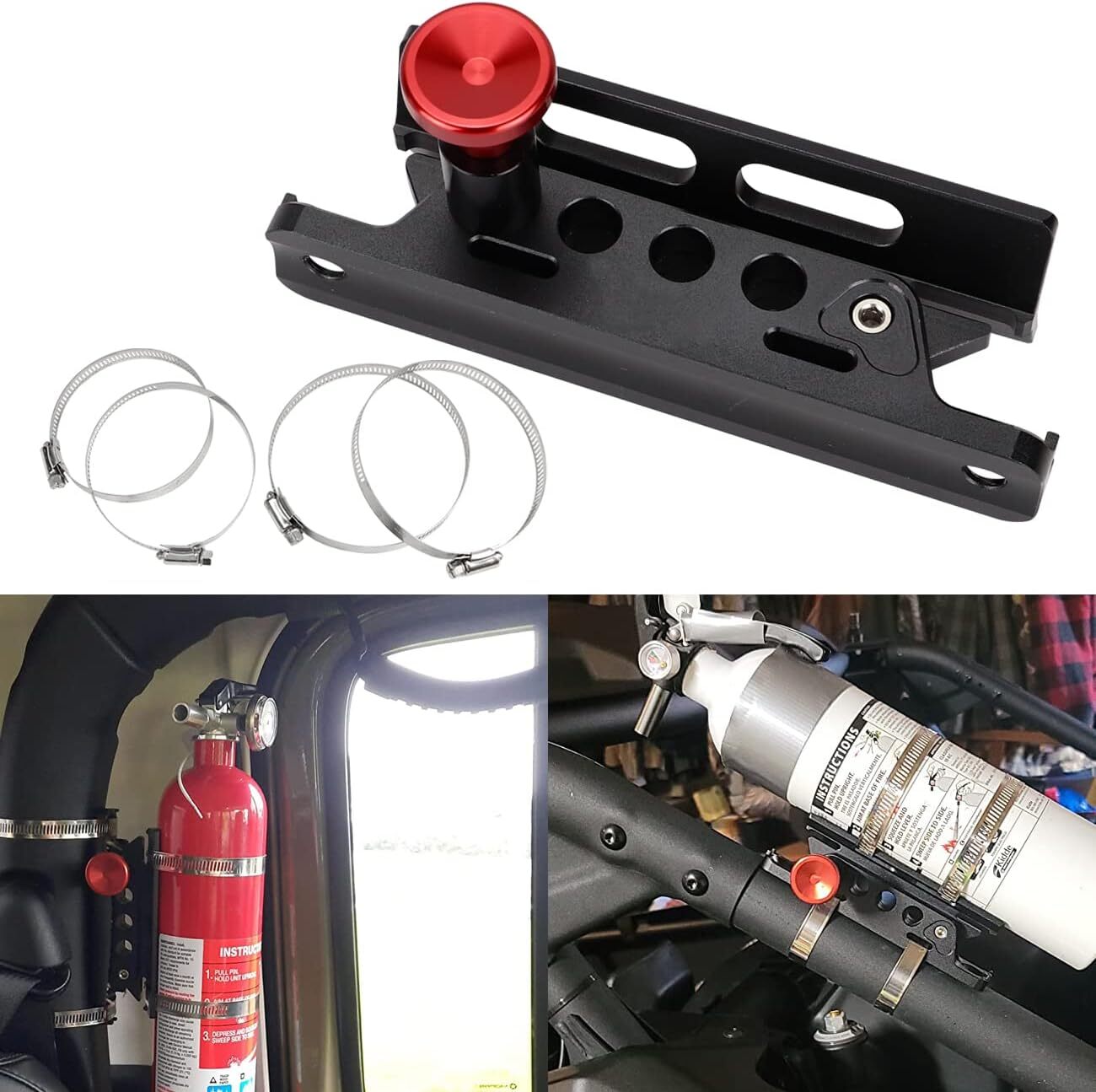 For Jeep JK UTV Car Roll Bar Fire Extinguisher Holder Mount Bracket Adjustable#