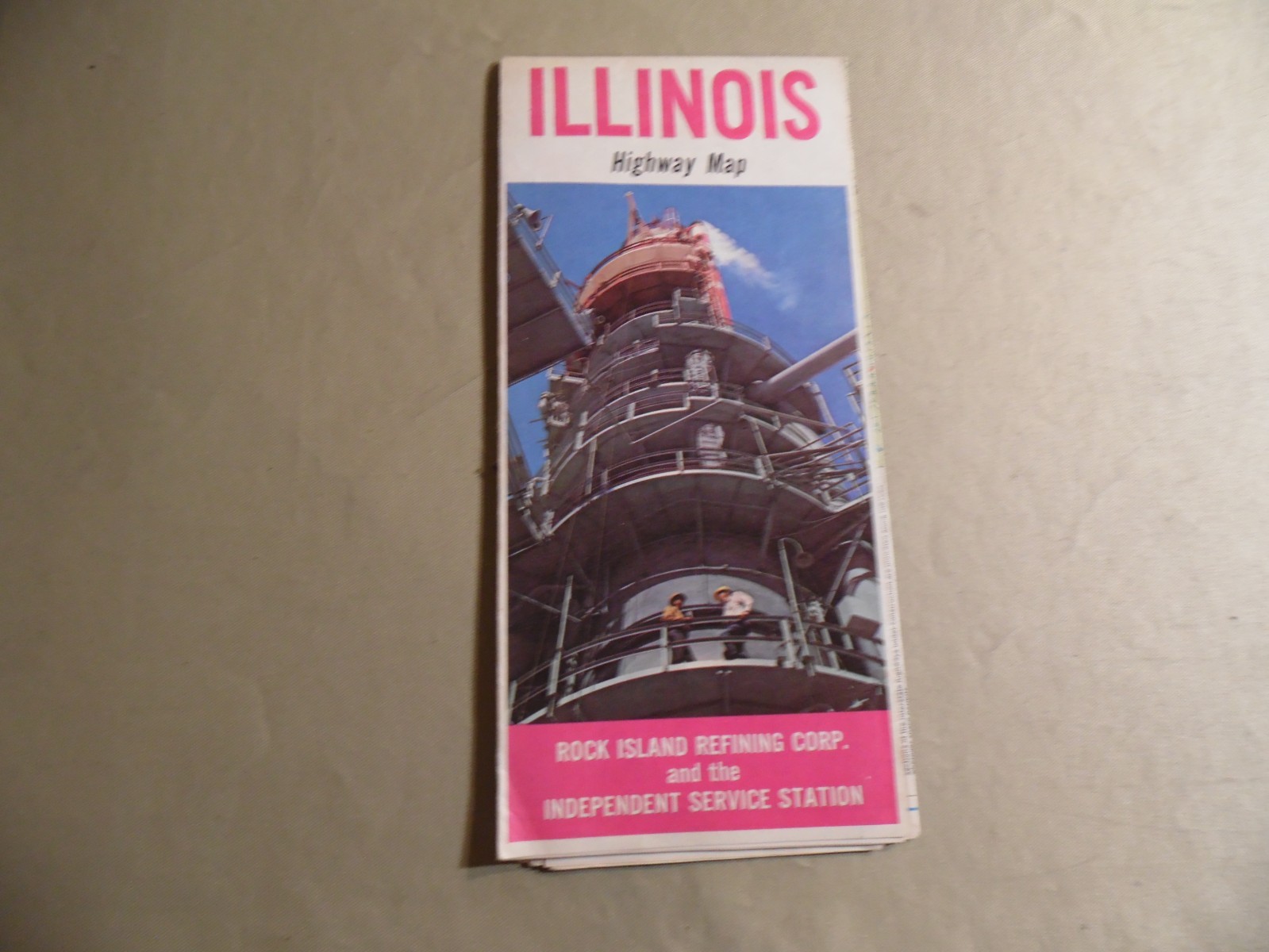 Illinois Highway Map / Circa 1972 / Free Domestic Shipping