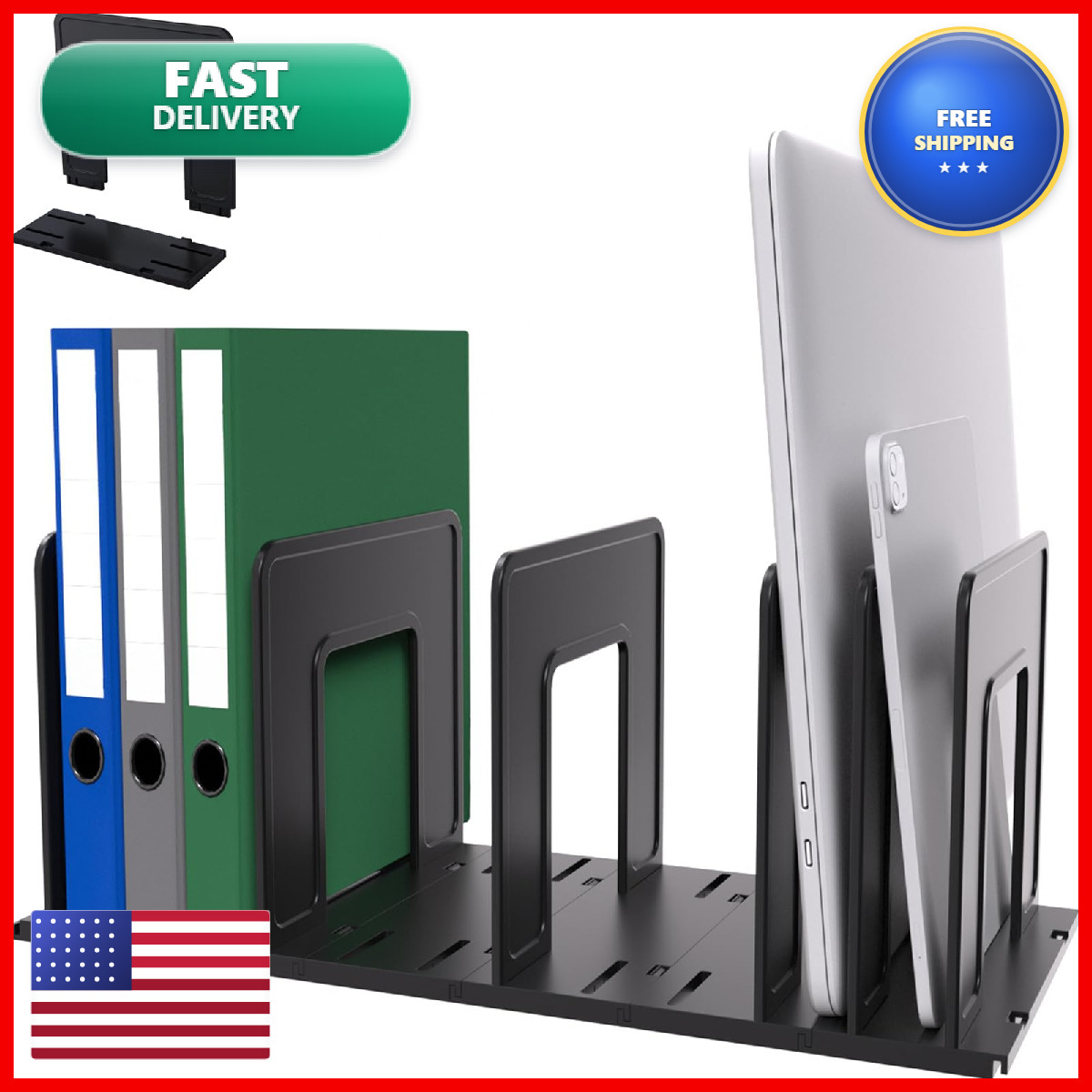 Lulueasy Adjustable Vertical File Sorter Sturdy Plastic Expandable Upright File