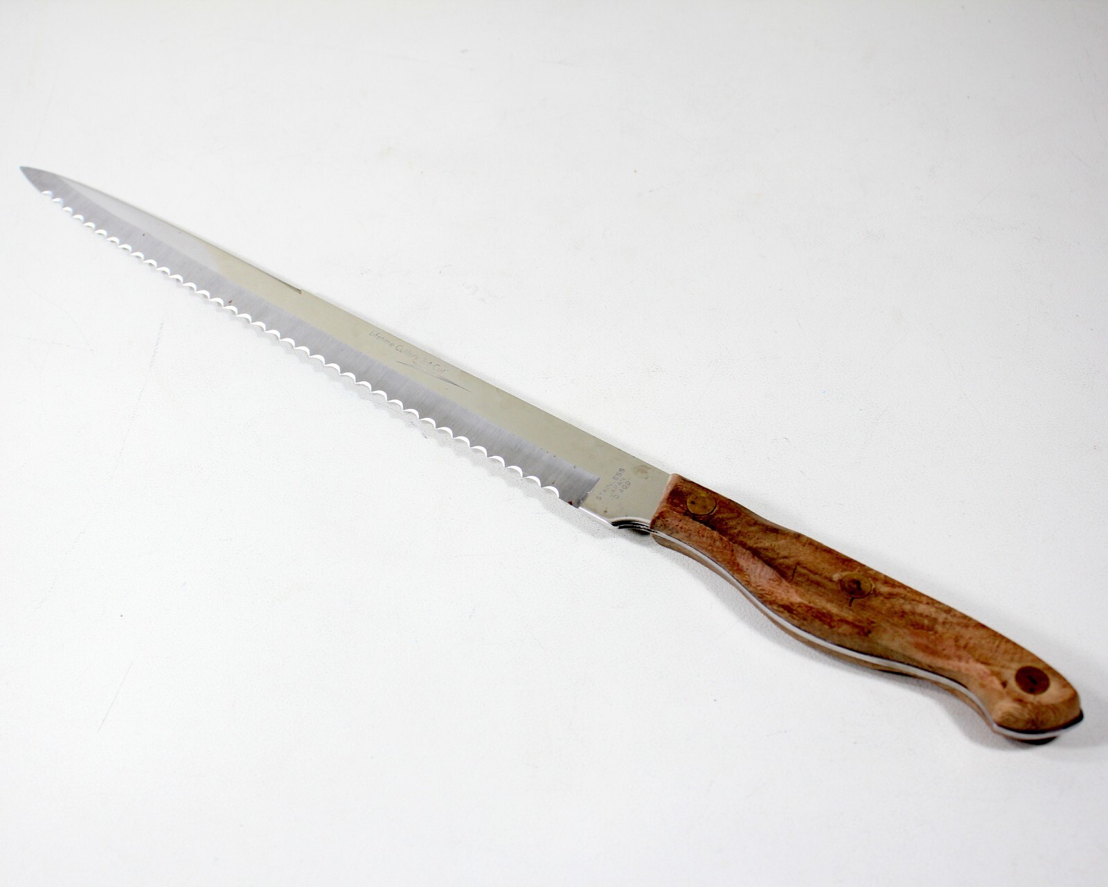 Vintage Serrated Knife Lifetime Cutlery Jet Cut D-400 Stainless Steel Japan