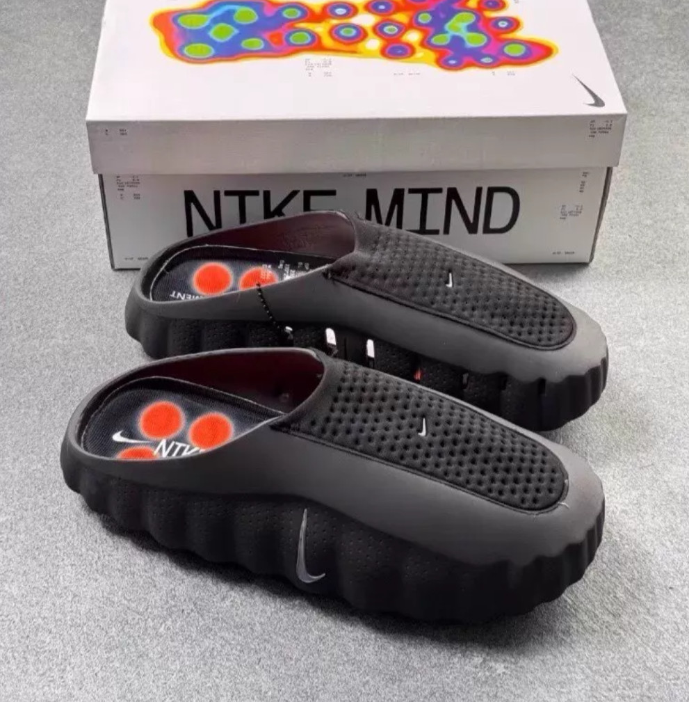 NWT Nike Mind 001 Black Chrome Men Recovery Slides Multiple Sizes No OriginalBox