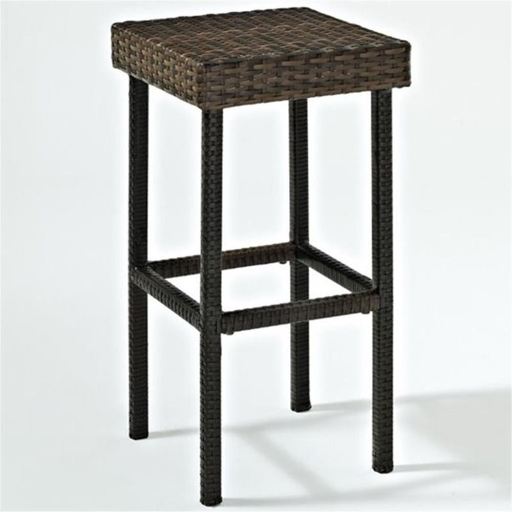 Crosley Furniture Palm Harbor 29" Wicker / Rattan Bar Stool in Brown (Set of 2)