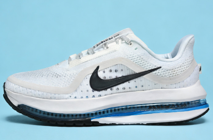 Nike Air Zoom Pegasus Air Cushion Sneakers, White Blue For Men & Women