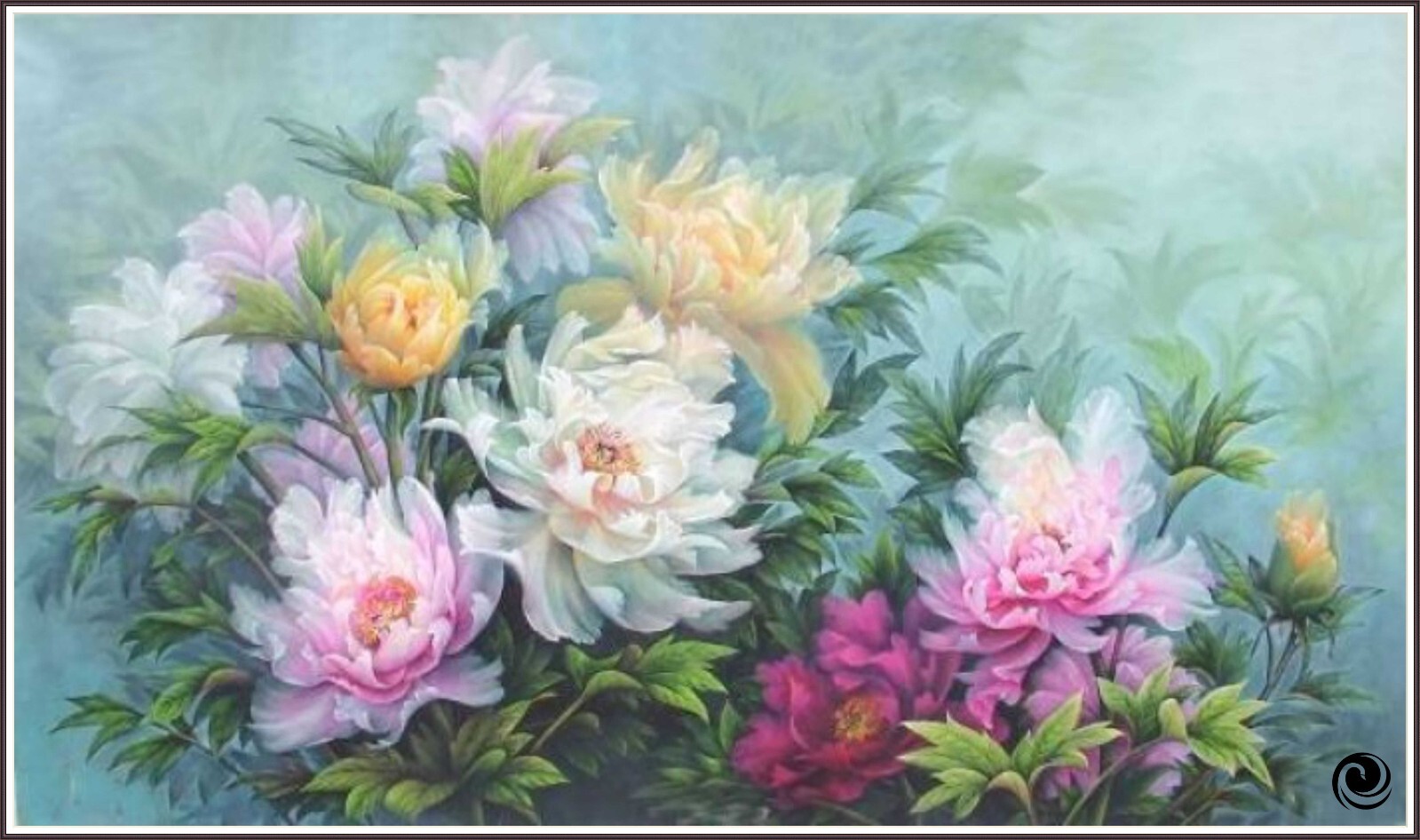 Chinese Peonies 1347  Chart Counted Cross Stitch Pattern Needlework