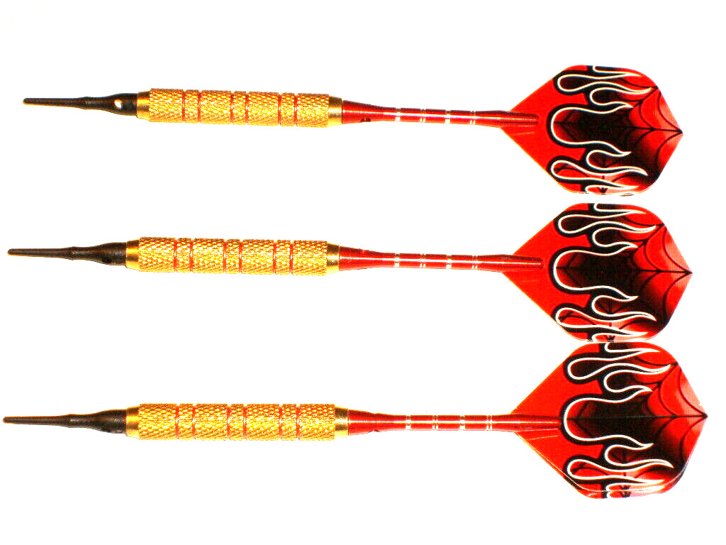 Soft Tip Darts Used, 17 Gram Brass with New Aluminum Shafts and Flights #2724