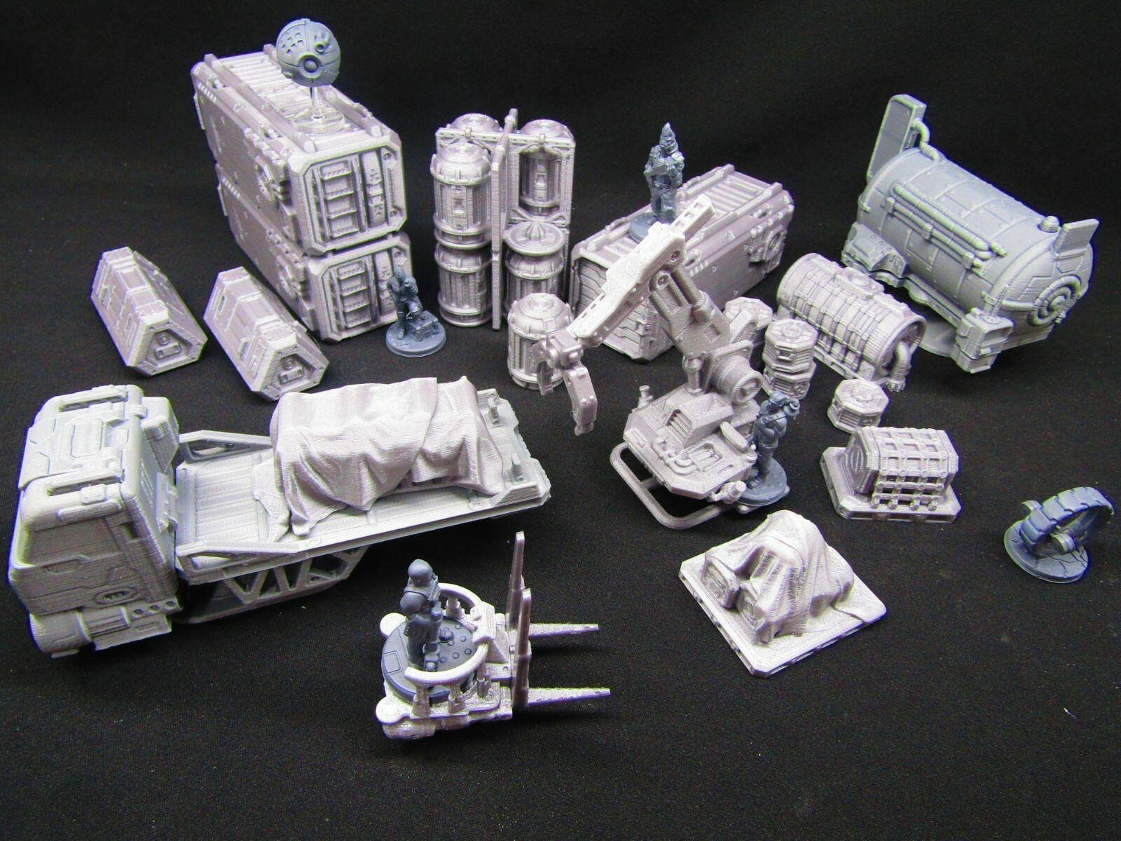 47pc Sci Fi Dock Cargo Set w/ Minis Miniatures Scenery Scatter Terrain 3D Print