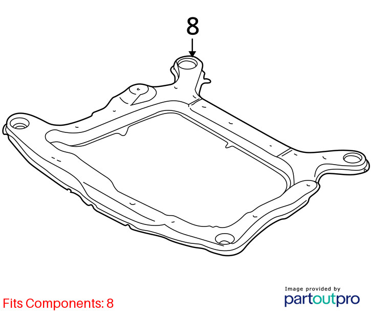 Used Front Frame Crossmember fits: 2006 Ford Five hundred Front engine cradle an