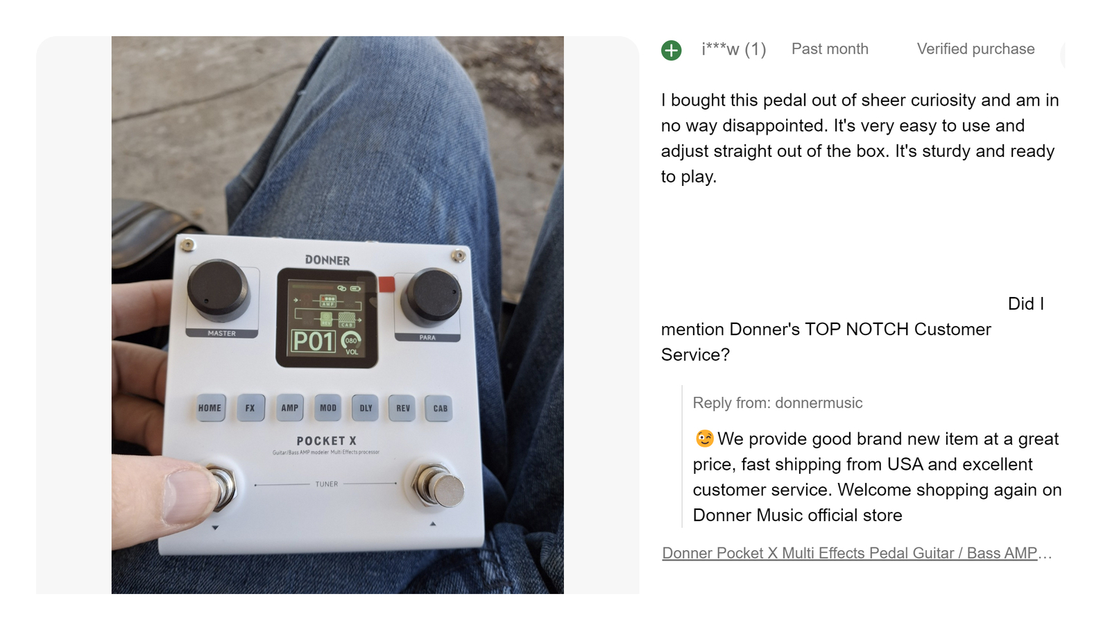 Donner Pocket X Multi Effects Pedal 62 Effects 20 IRs 3-band EQ Built-in Battery