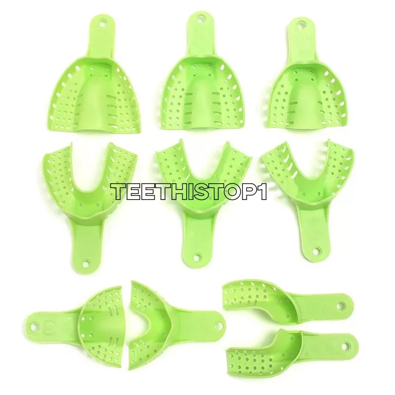 10 Pcs Autoclavable Dental Plastic Impression Trays Central Denture Disposable