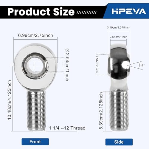 1 Pair 1.25'' Heim Joints Rod End Kit,1 1/4'' Right & Left Hand Thread