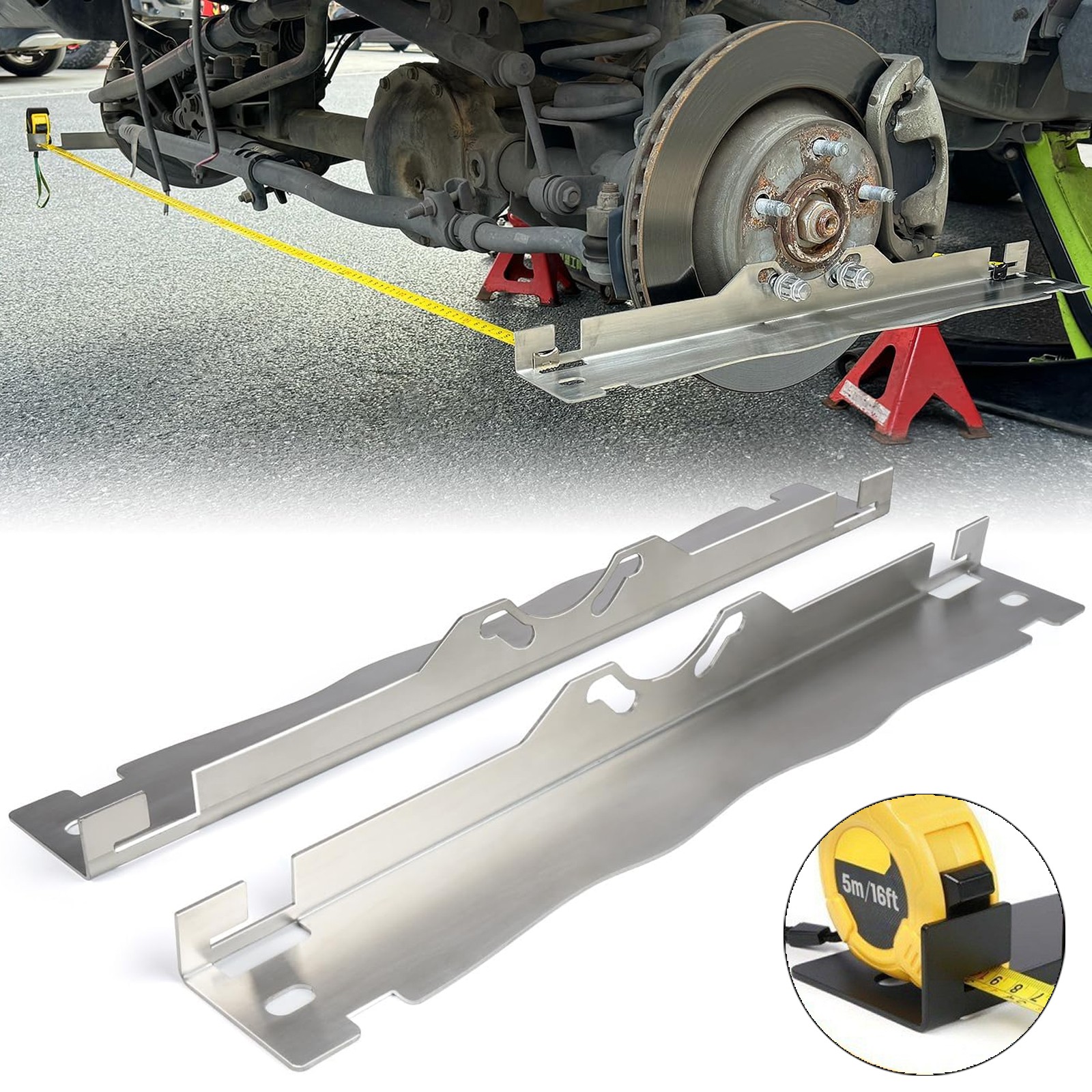 Toe Alignment Tool Plates With 2 Tape Measures, Car Wheel Alignment Gauge Set US