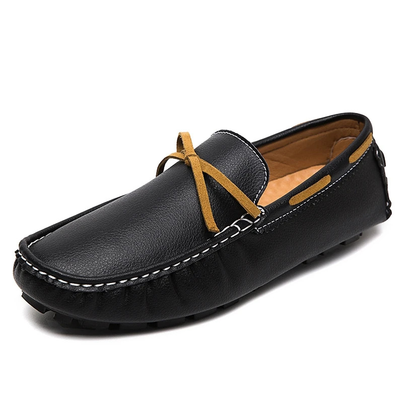 Big Size Fashion Slip on Casual Boat Shoes Outdoor Round Toe Men Leather Shoes