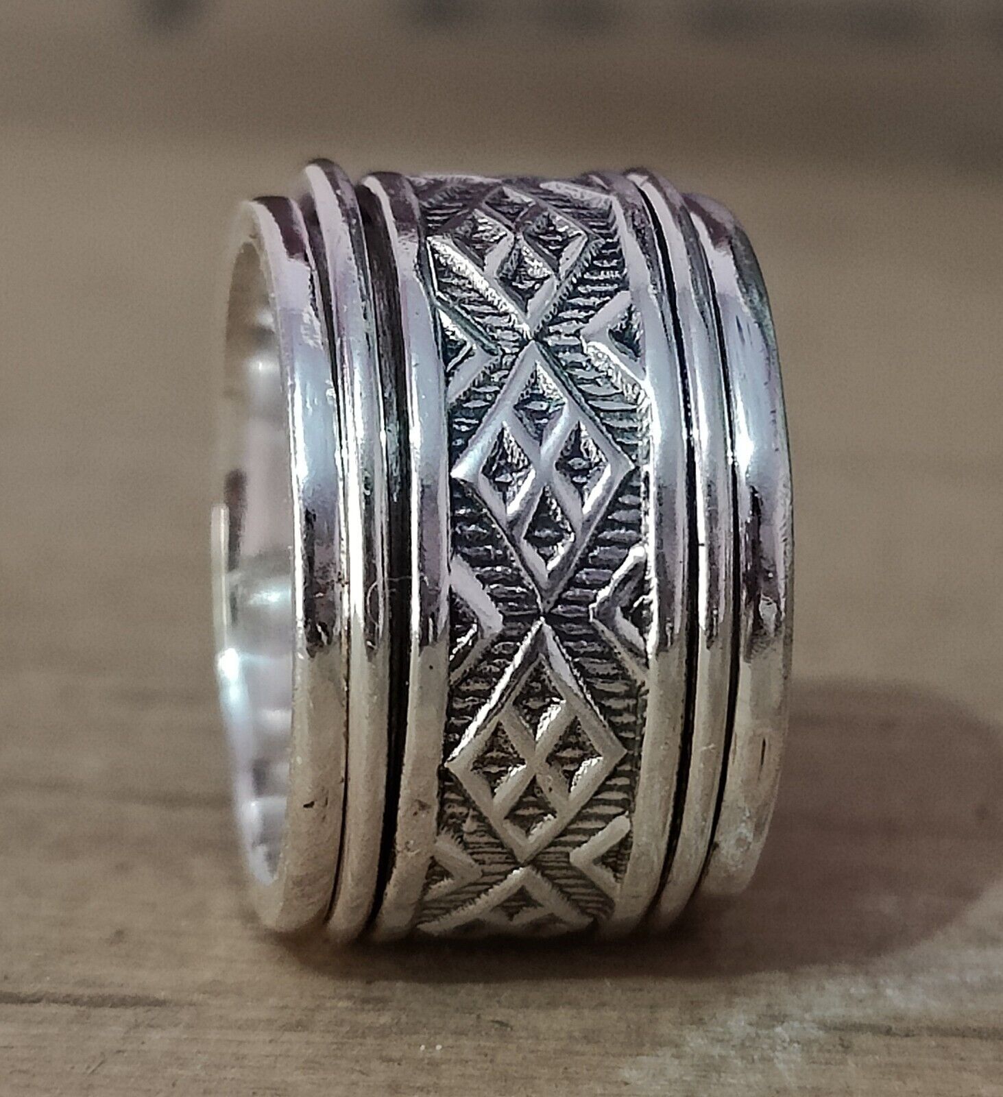 Spinner Ring Solid 925 Sterling Silver Band Handmade Jewelry Ring All Size SS-3