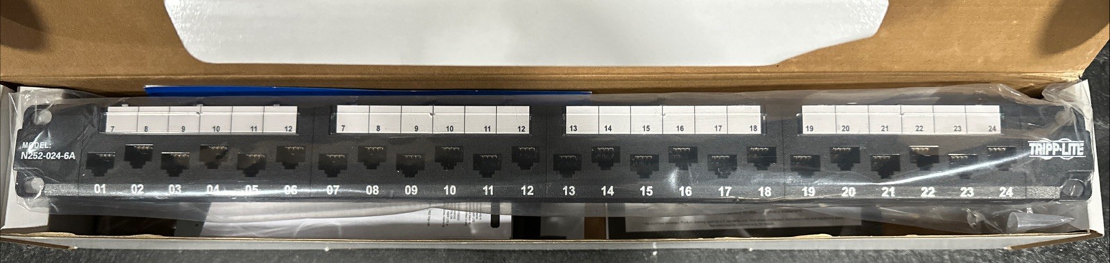 Tripp Lite 24-Port Cat6a Patch Panel Model N252-024-6A Black 19"