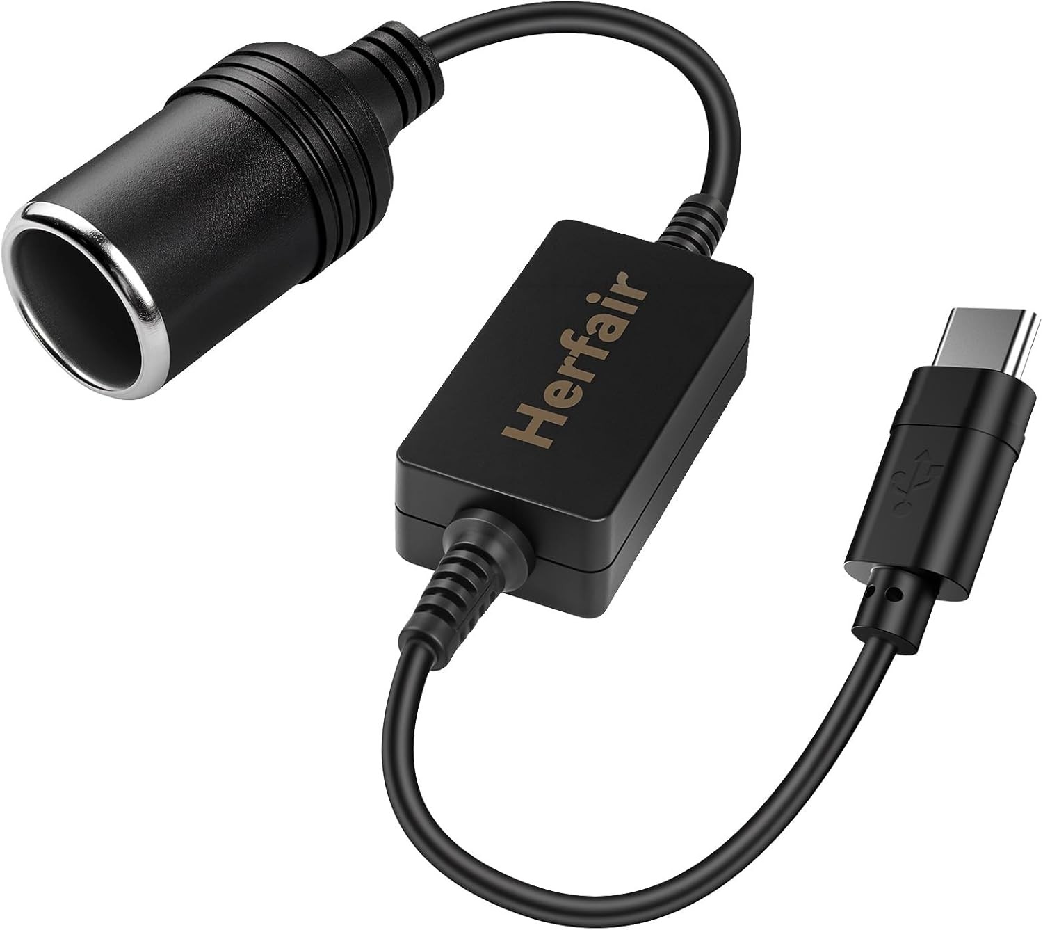 USB C Male to 12V Car Cigarette Lighter Socket Female Converter Adapter Power Ca
