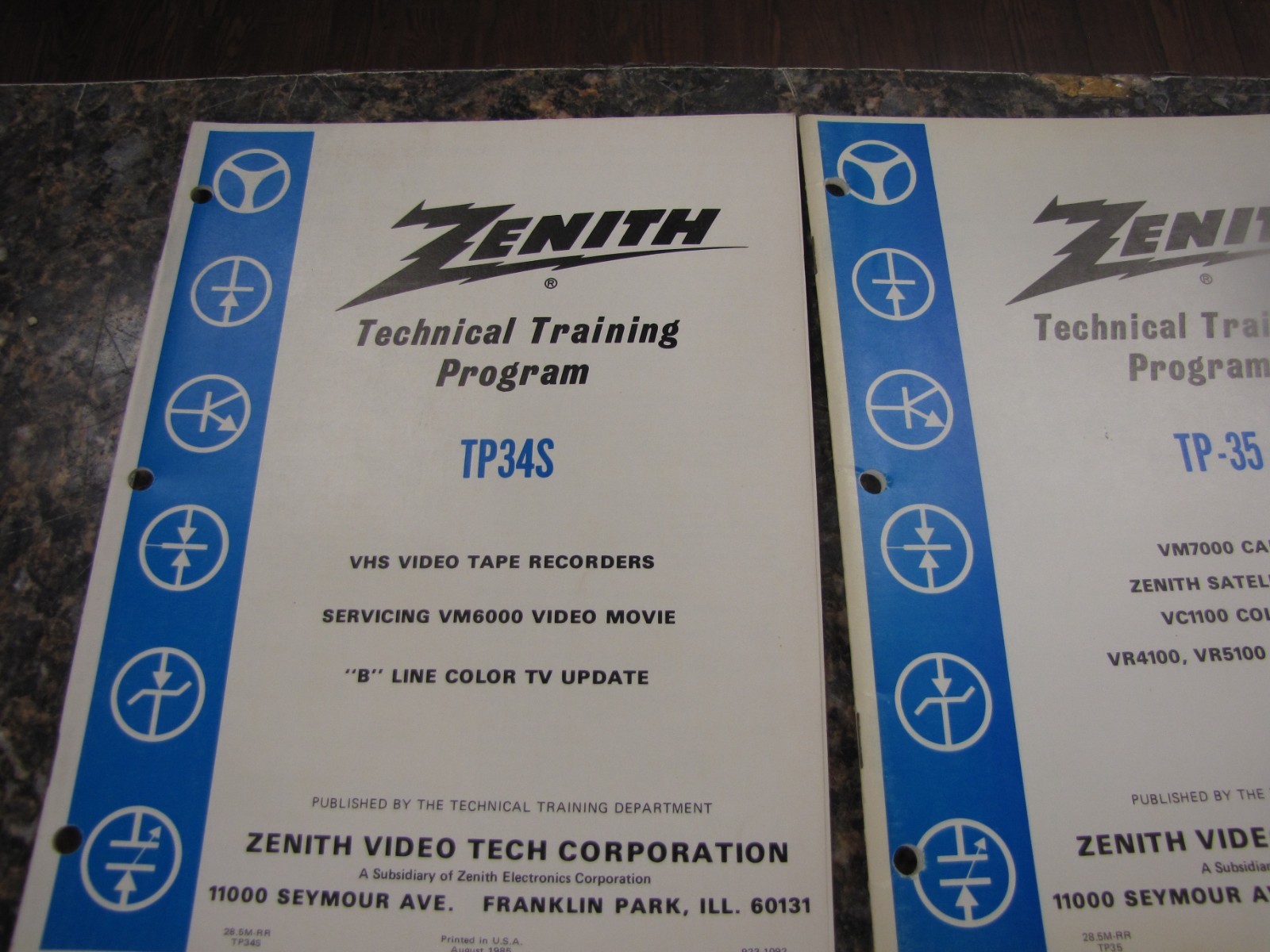 Lot of (5) Zenith Technical Training Program TP30/TP34/TP34S/TP-35/TP43