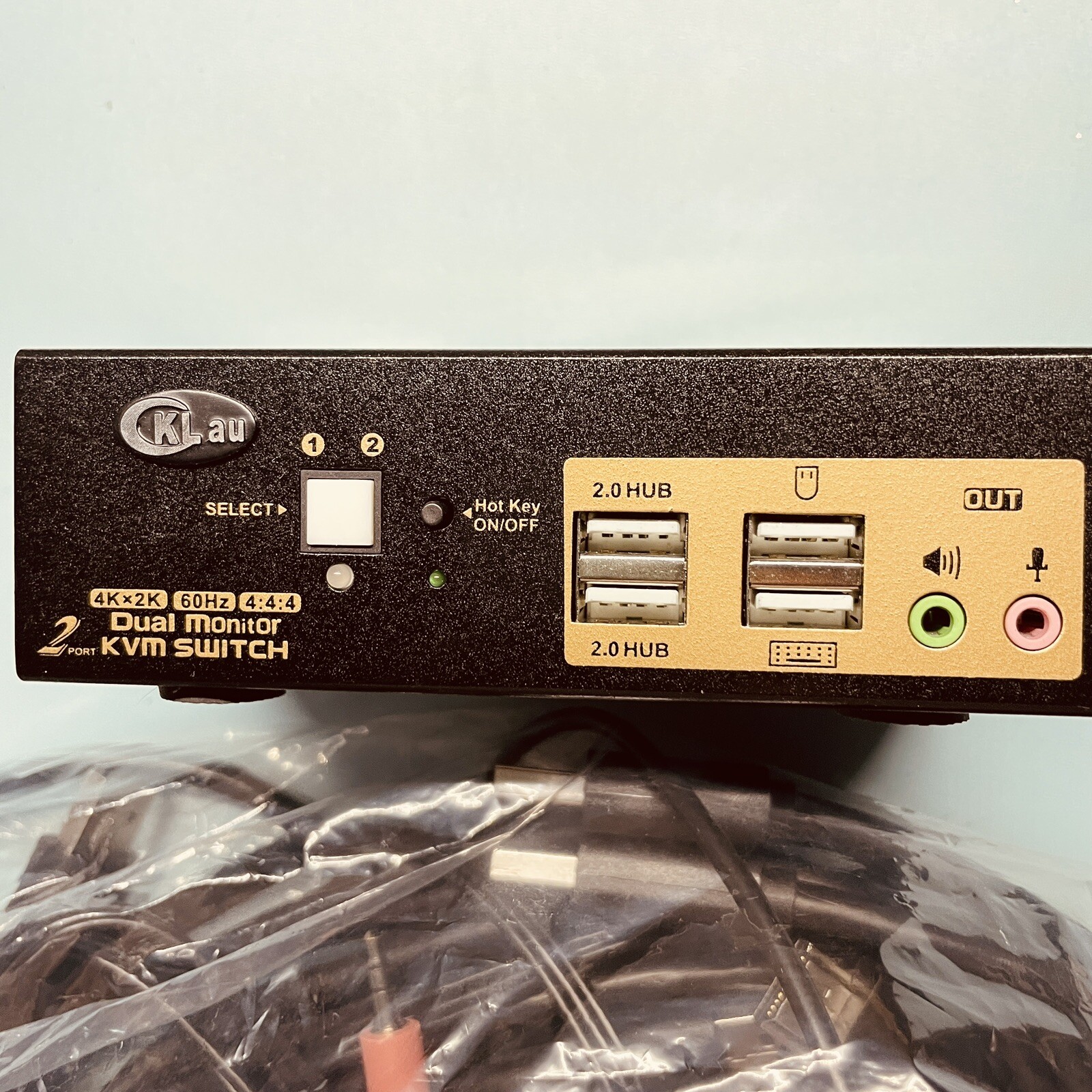 CKLau KVM 4K@60Hz 2 Port Dual Monitor Displayport KVM Switch 4:4:4