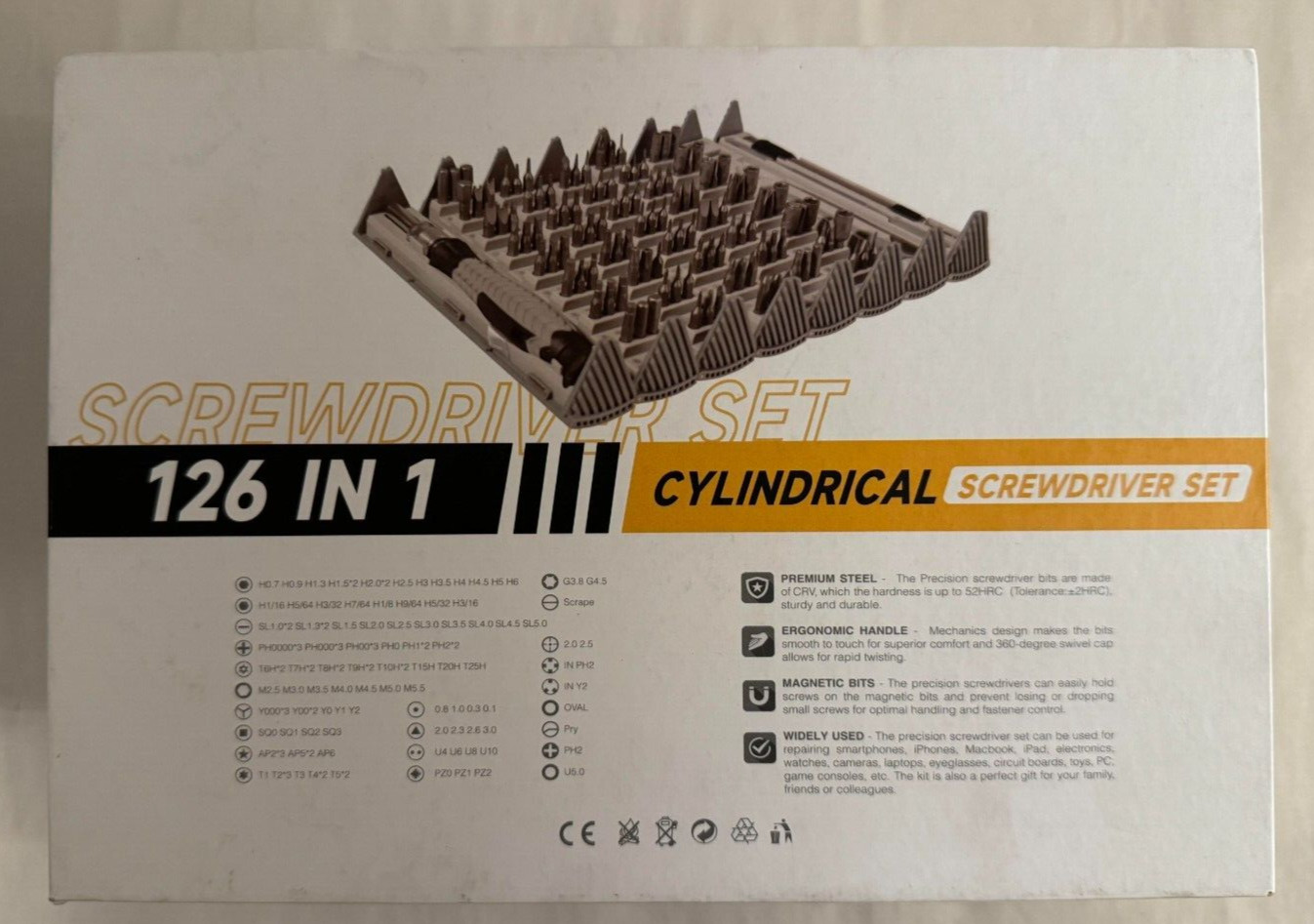DIY PRECISION TOOLS 126-1 Cylindrical Screwdriver Set - OPEN BOX