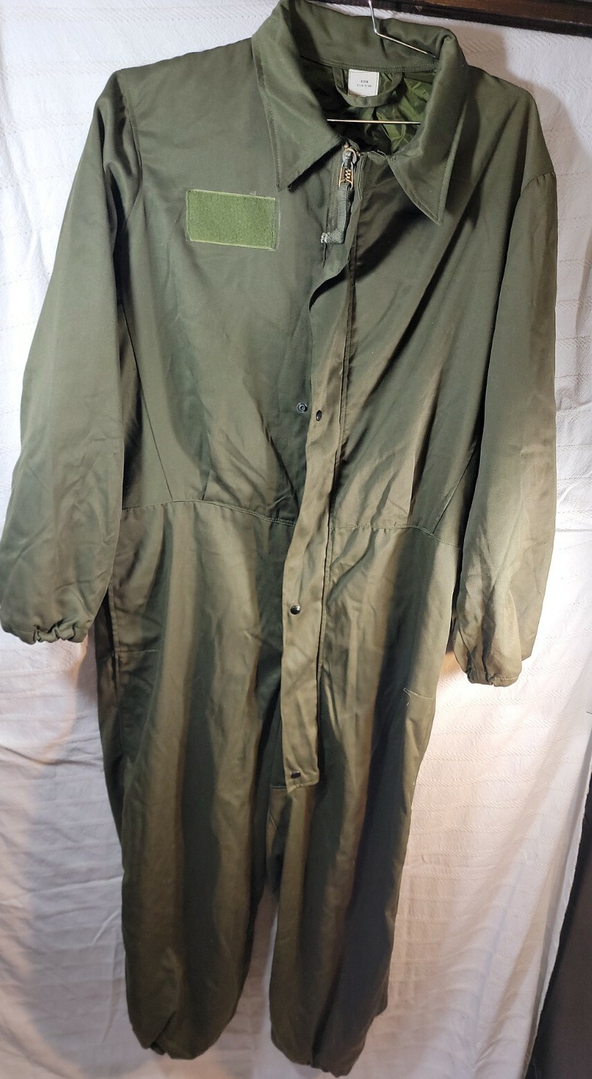 MEDIUM JUMPSUIT COVERALLS  WINTER COLD WEATHER LINER MECHANIC GREEN VTG PANTSUIT