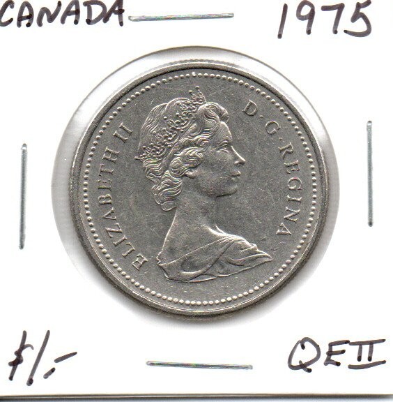 Canada 1 Dollar Coin 1975 Queen Elizabeth II As Pictured