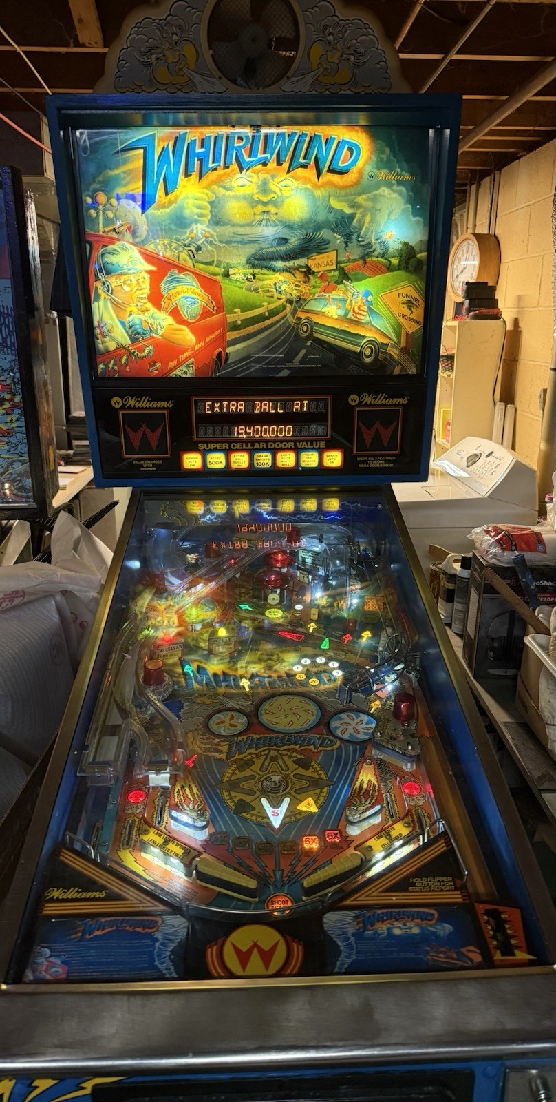 Williams Whirlwind Pinball Machine - Original 1990 Arcade Game