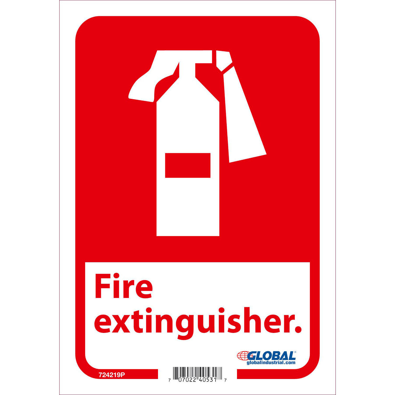 Fire Extinguisher Sign 10x7 Pressure Sensitive Vinyl