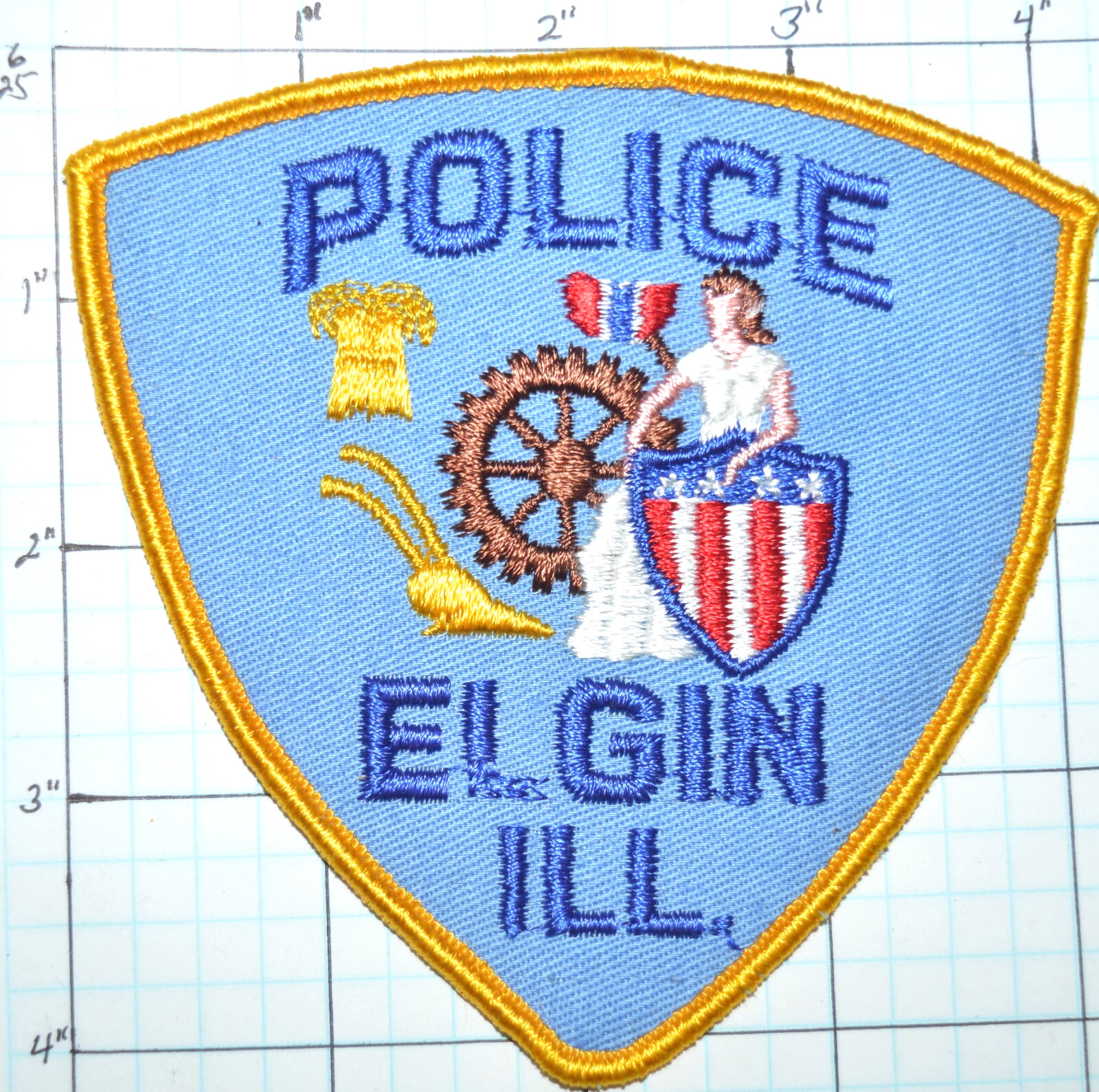 ILLINOIS, ELGIN VINTAGE POLICE DEPT PATCH