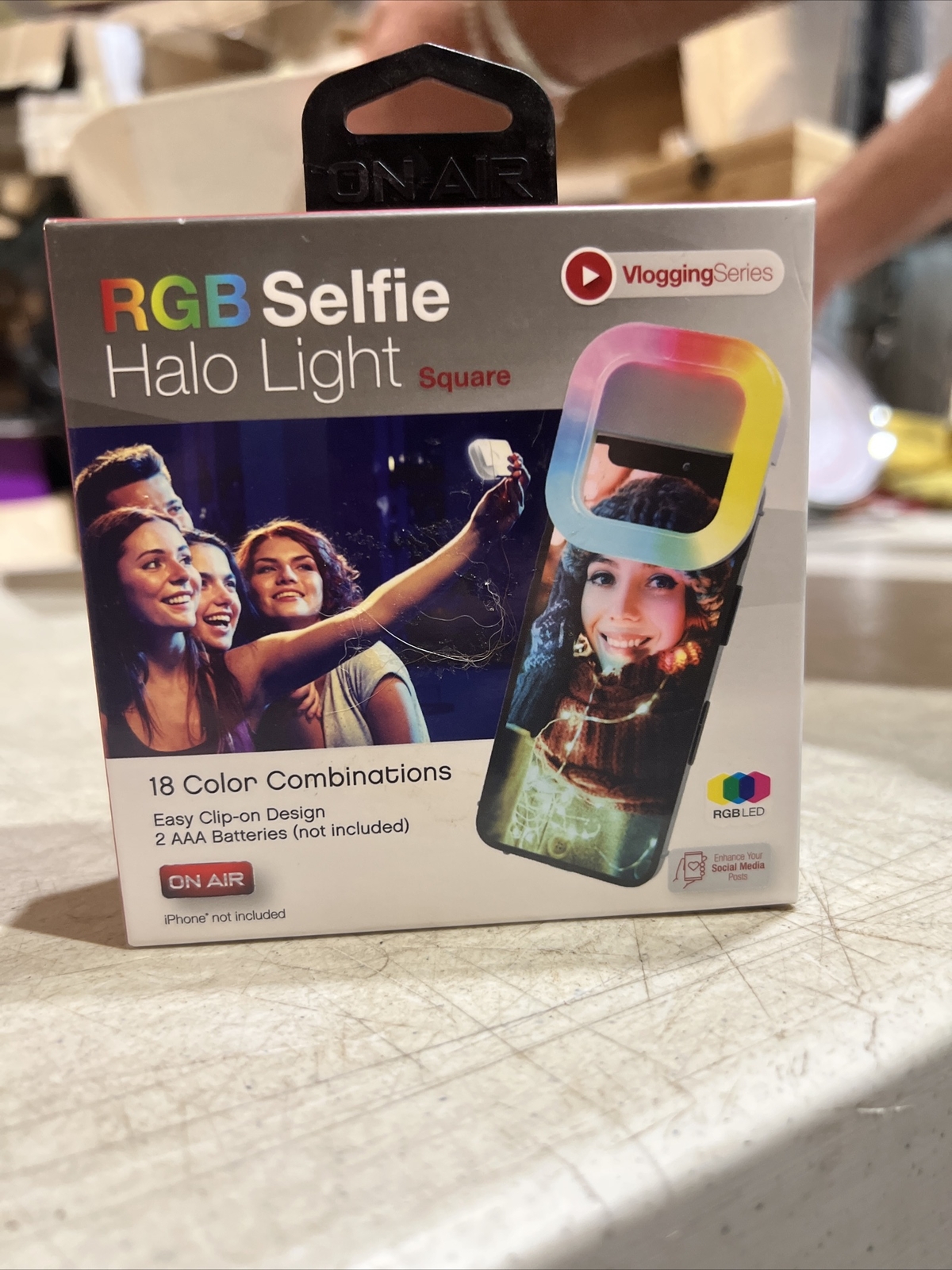 Selfie Halo Light Square with 18 Color Combinations Soft Light for Multi-Devices