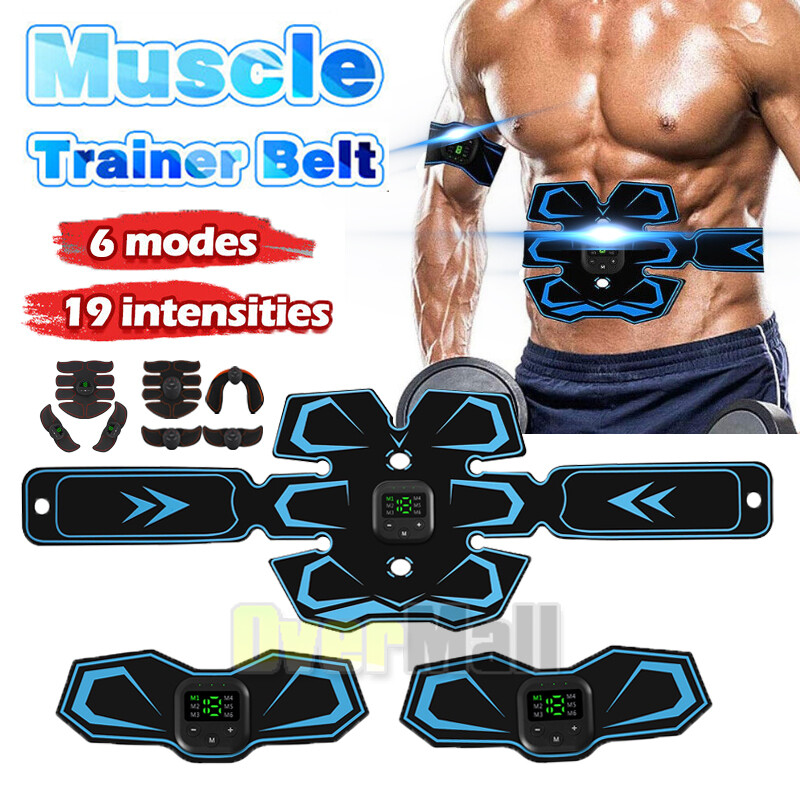 Rechargeable EMS Abs Trainer Arms & Hips Muscle Stimulator Abdominal Training