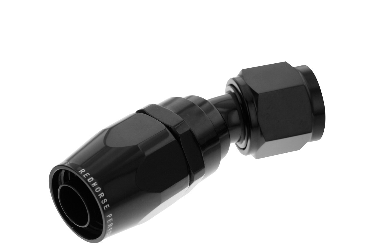 Redhorse 1030-08-2 -8 AN Female 30 Degree Swivel-Seal Aluminum Hose End (Black)