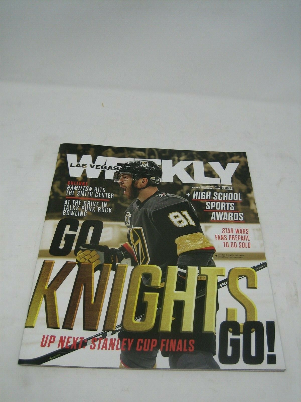 LAS VEGAS WEEKLY MAGAZINE GOLDEN KNIGHTS STANLEY CUP GO KNIGHT GO MAY 24-30 2018