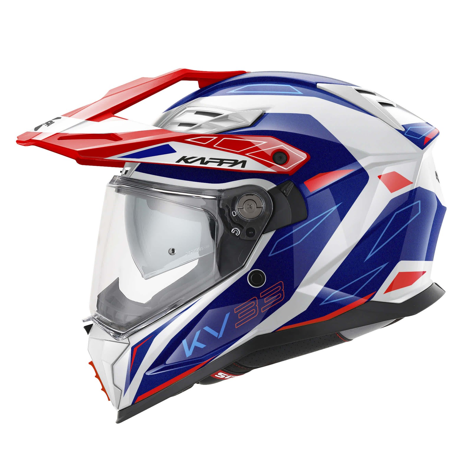KAPPA KV33 Wizard Dual Road Enduro Helmet Glossy White Blue Red