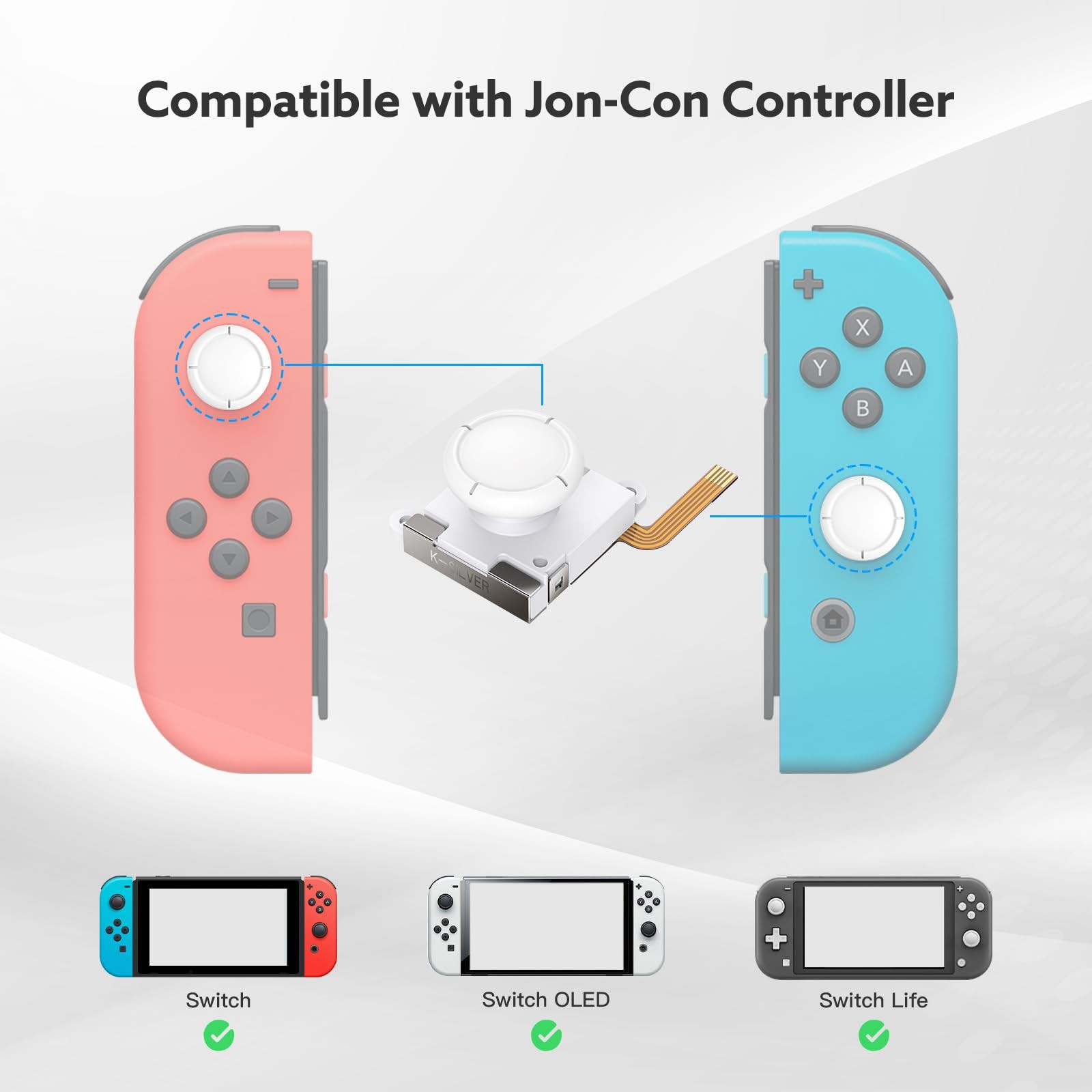 BRONAL TMR Hall Effect Joystick Compatible with Joycon [No Drifting] Replacem